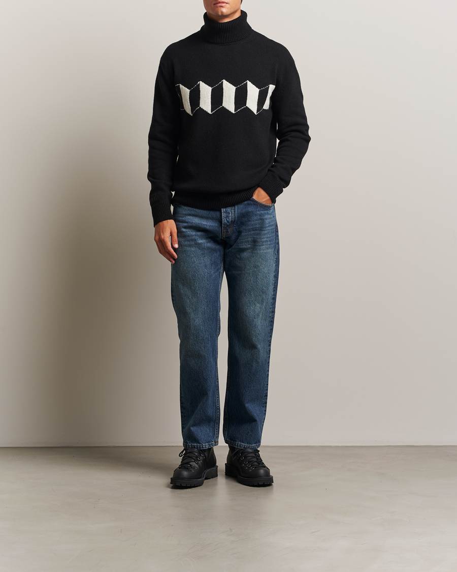 Homme | Pulls Et Tricots | Baracuta | Flag Logo Wool Turtleneck Black