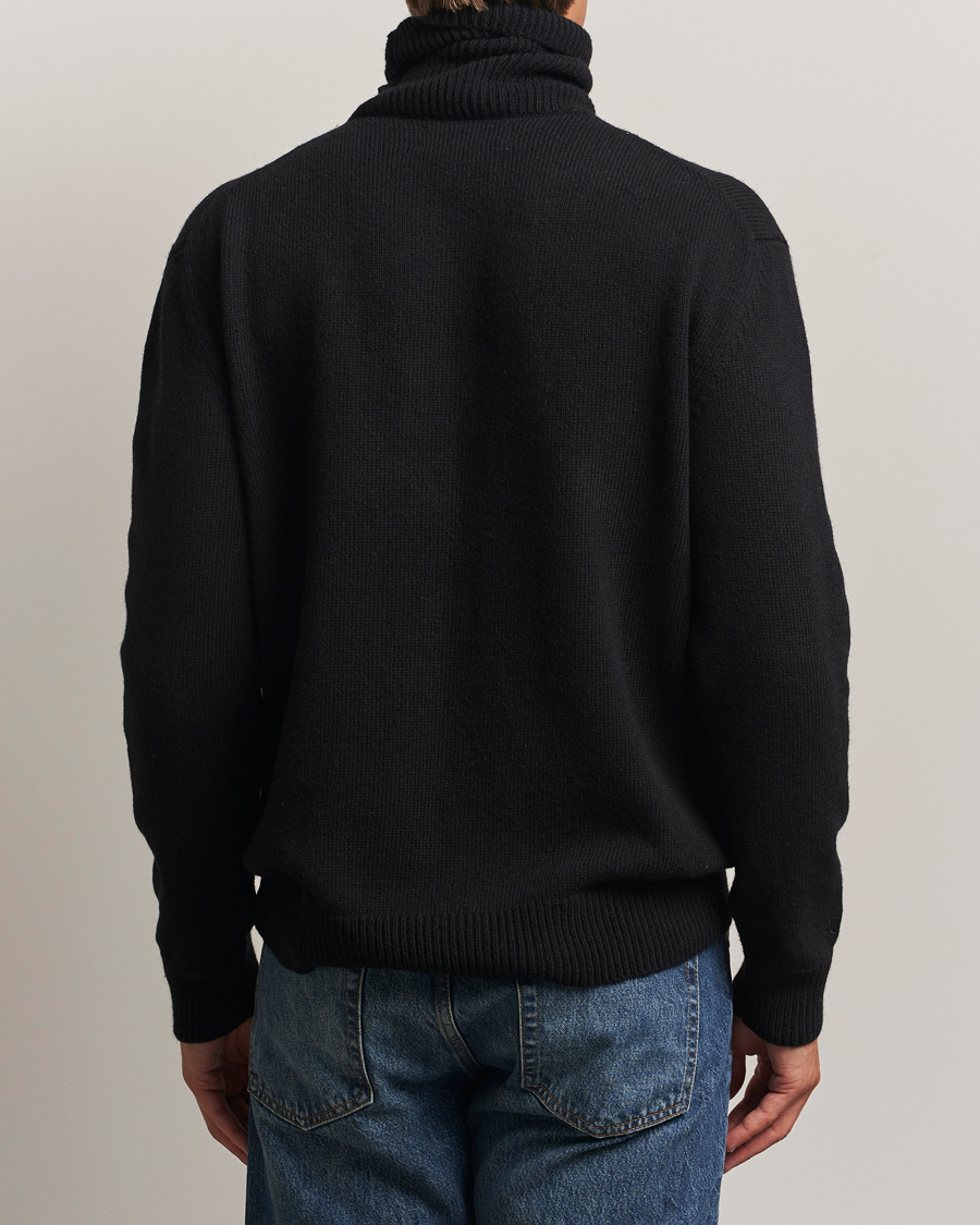 Homme | Pulls Et Tricots | Baracuta | Flag Logo Wool Turtleneck Black