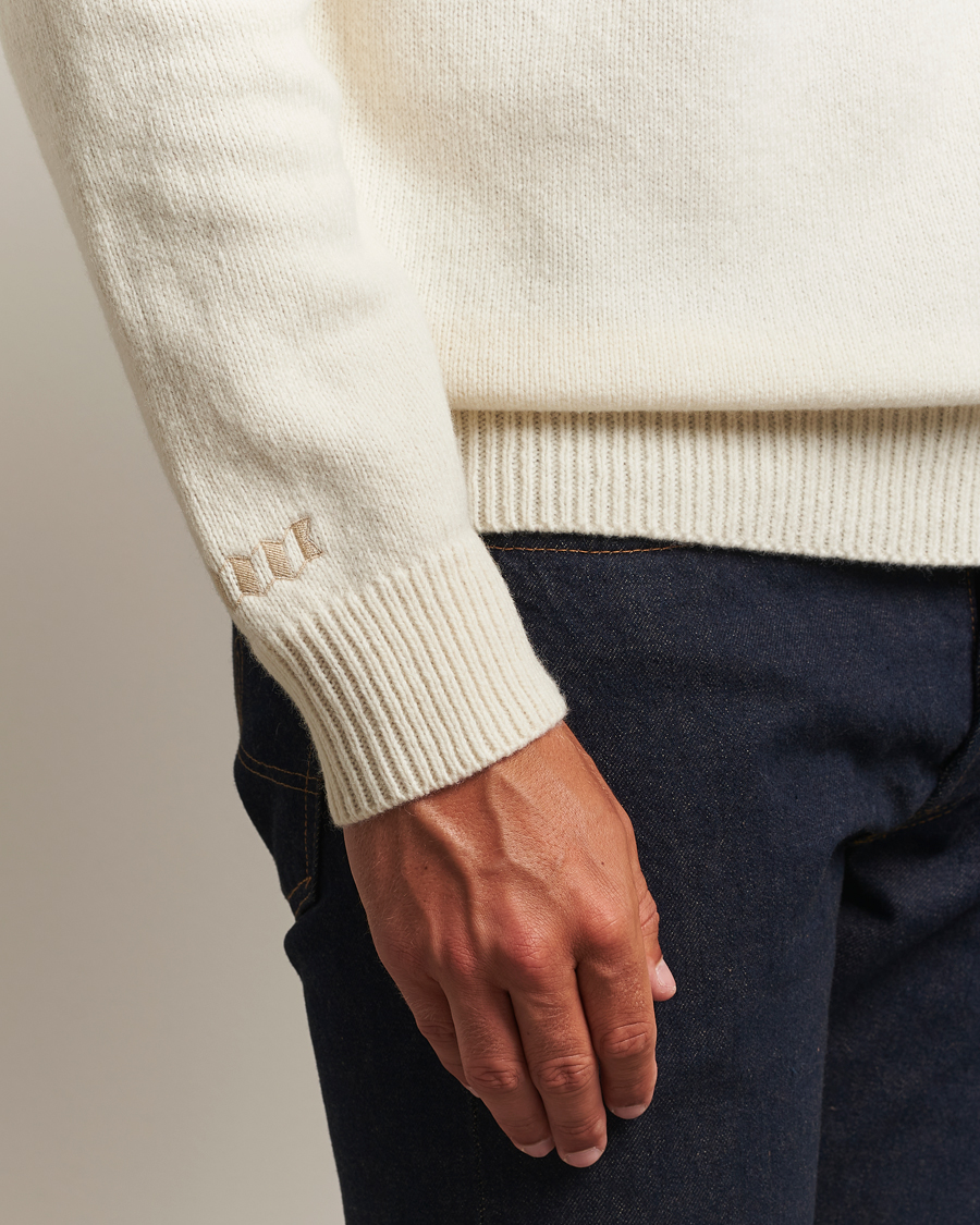 Homme | Pulls Et Tricots | Baracuta | Flag Logo Wool Turtleneck Antique White
