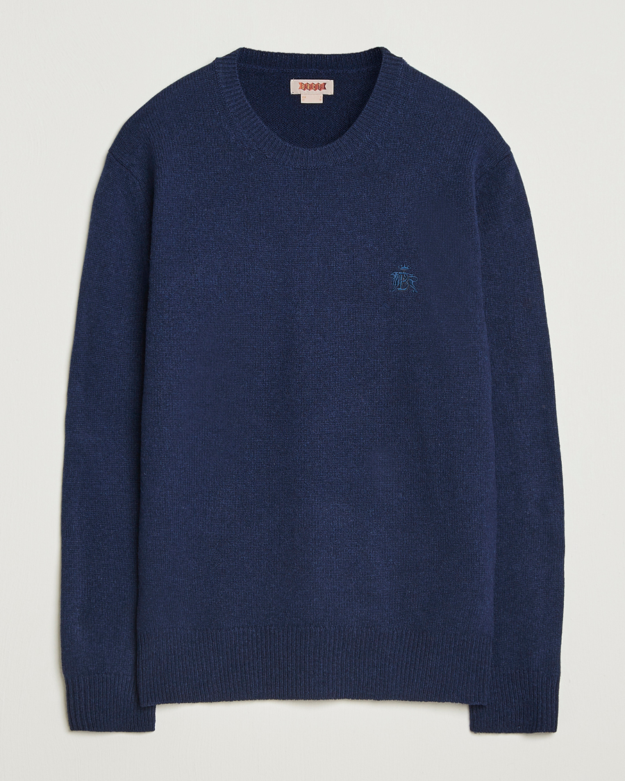 Homme | Pulls Et Tricots | Baracuta | Shetland Virgin Wool Crew Neck Navy
