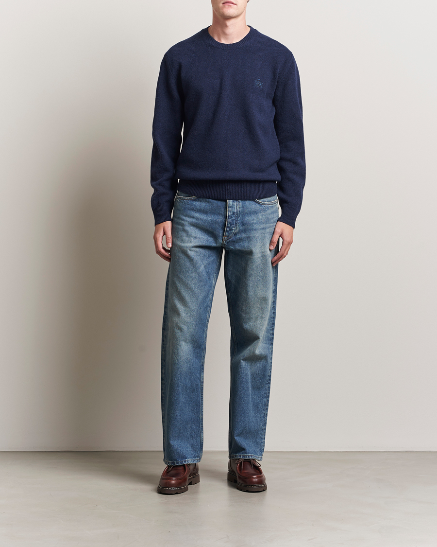 Homme | Pulls Et Tricots | Baracuta | Shetland Virgin Wool Crew Neck Navy