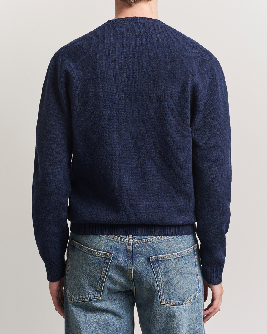 Homme | Pulls Et Tricots | Baracuta | Shetland Virgin Wool Crew Neck Navy
