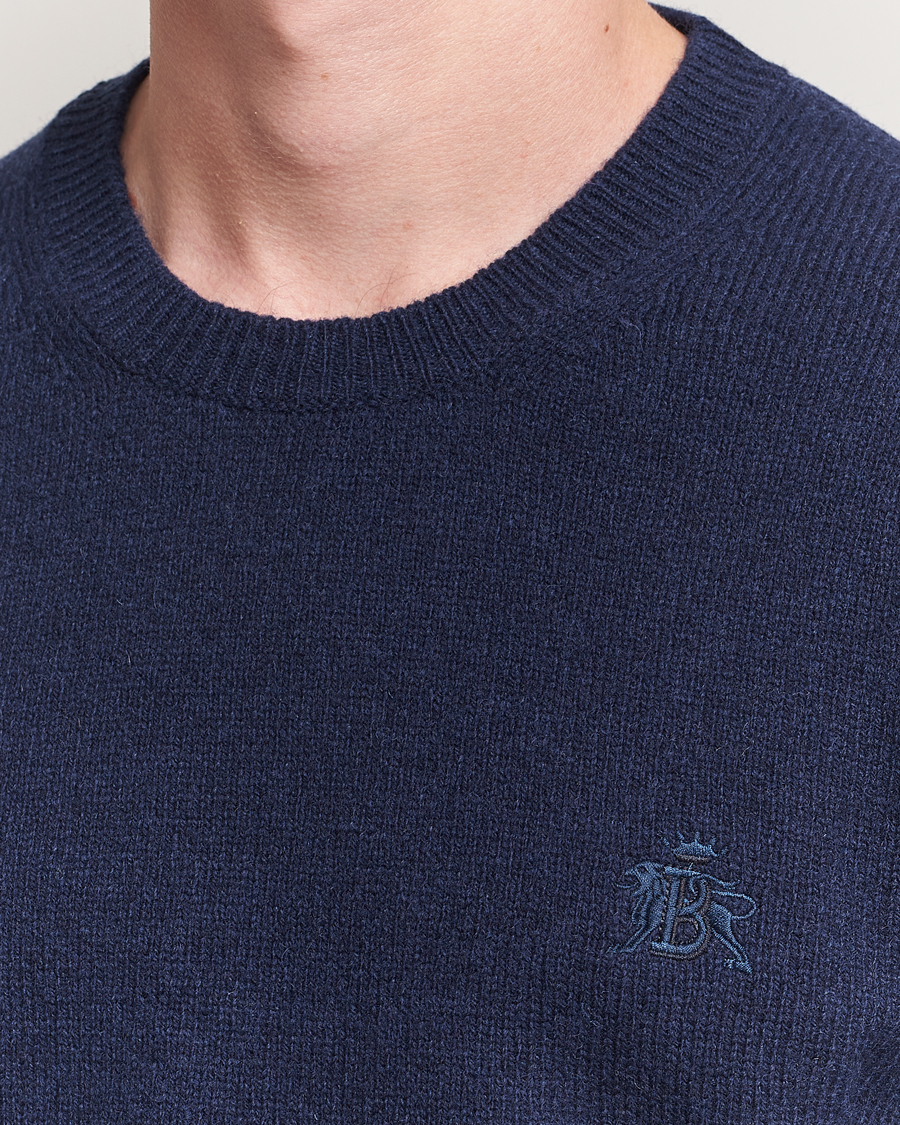 Homme | Pulls Et Tricots | Baracuta | Shetland Virgin Wool Crew Neck Navy
