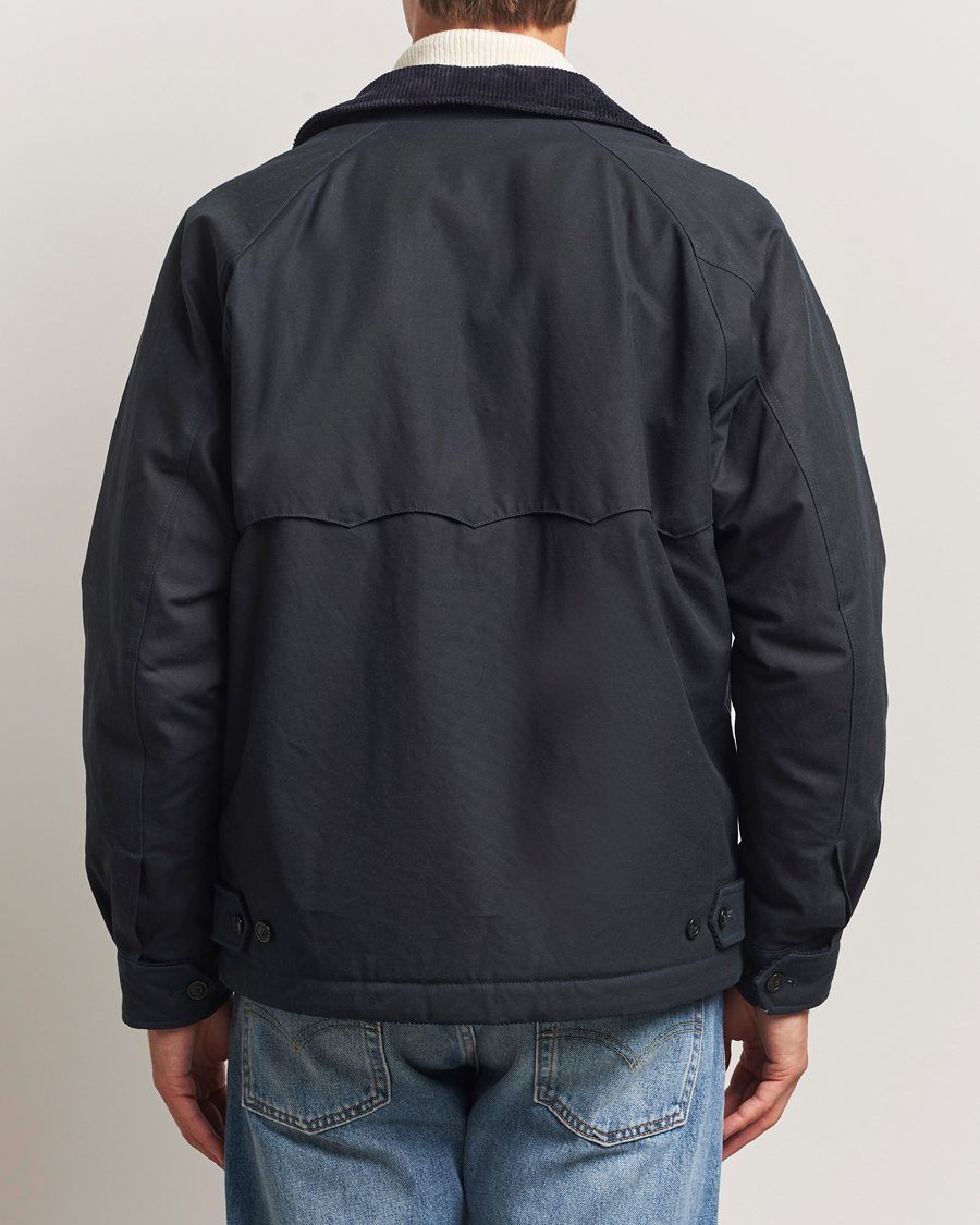Homme | Manteaux Et Vestes | Baracuta | Waxed Sherling Lined Deck Jacket Dark Navy