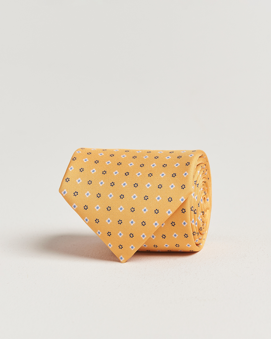 Homme | E. Marinella 3-Fold Printed Silk Tie Yellow | E. Marinella | 3-Fold Printed Silk Tie Yellow