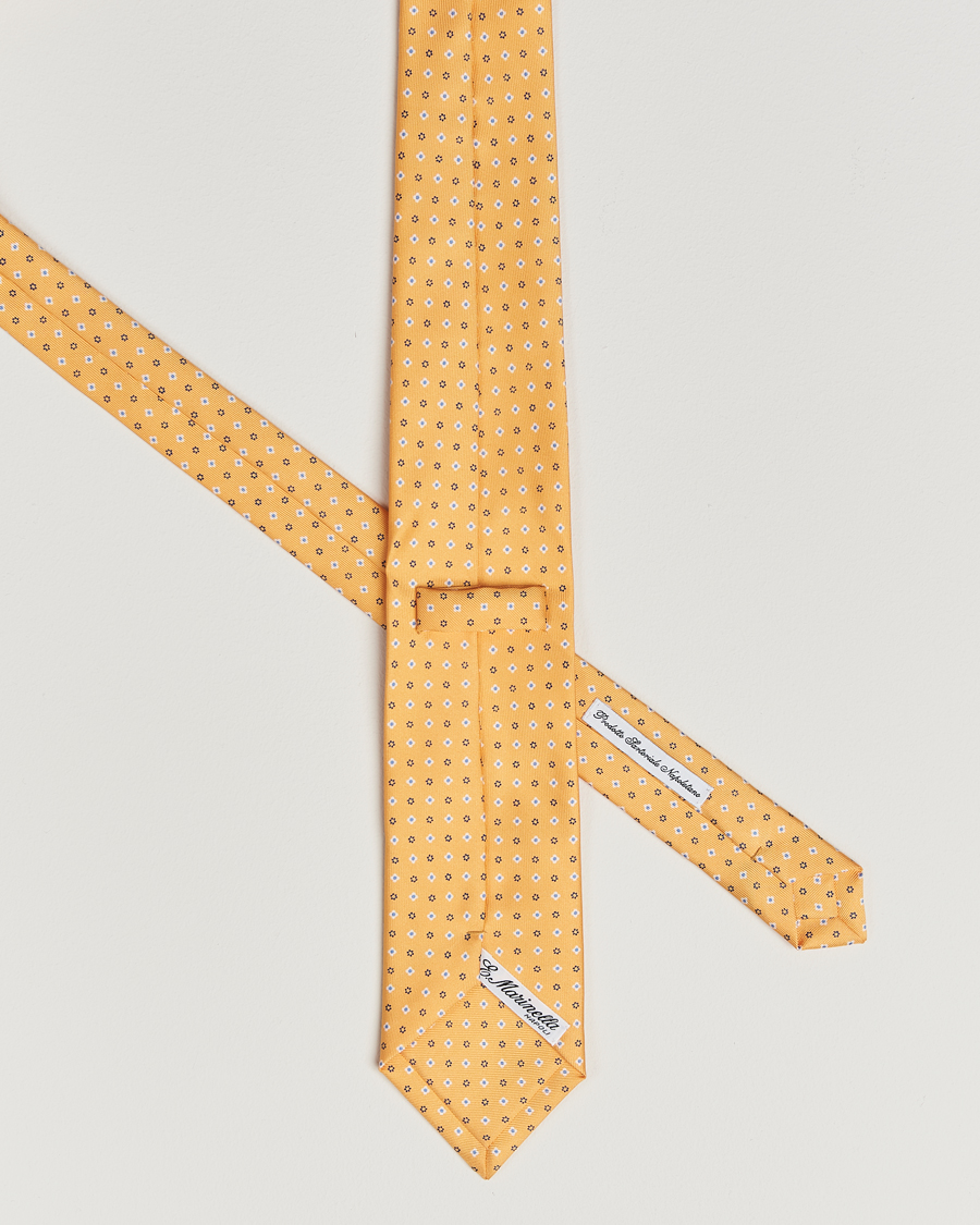 Homme | E. Marinella 3-Fold Printed Silk Tie Yellow | E. Marinella | 3-Fold Printed Silk Tie Yellow