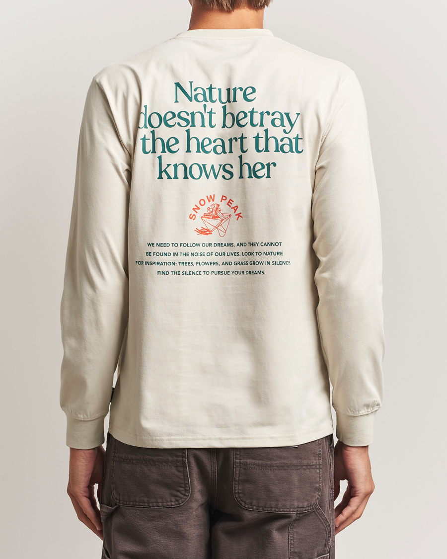 Homme | T-shirts | Snow Peak | Graphic Long Sleeve T-Shirt Ivory