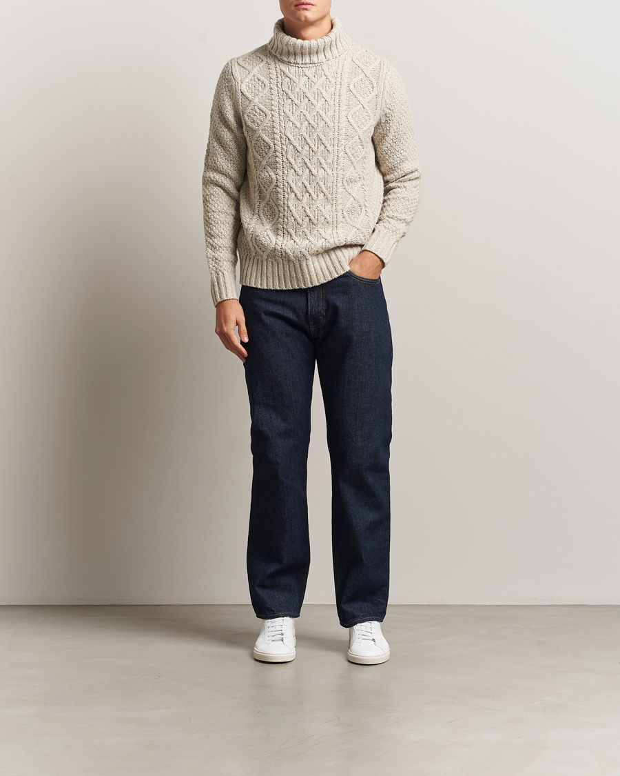 Homme | Pulls Et Tricots | Morris | Beauford Cable Roller Neck Off White