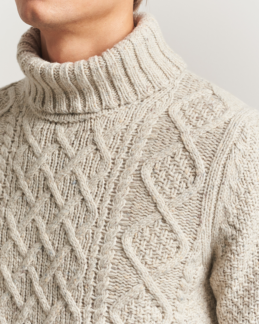 Homme | Pulls Et Tricots | Morris | Beauford Cable Roller Neck Off White