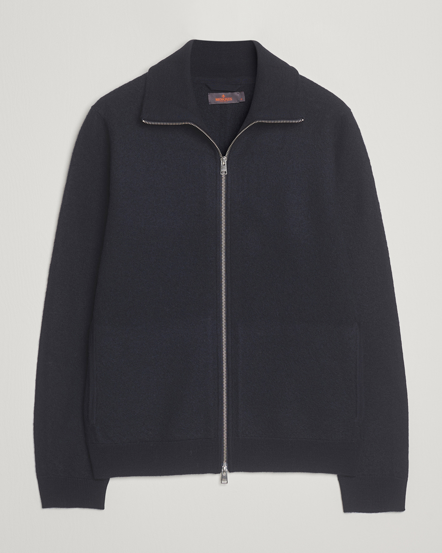 Homme | Pulls Et Tricots | Morris | Corke Knitted Zip Jacket Navy