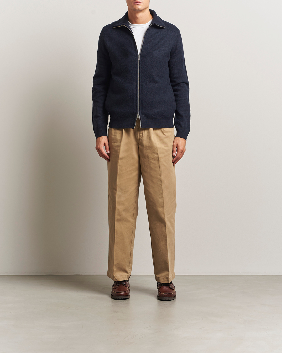Homme | Pulls Et Tricots | Morris | Corke Knitted Zip Jacket Navy