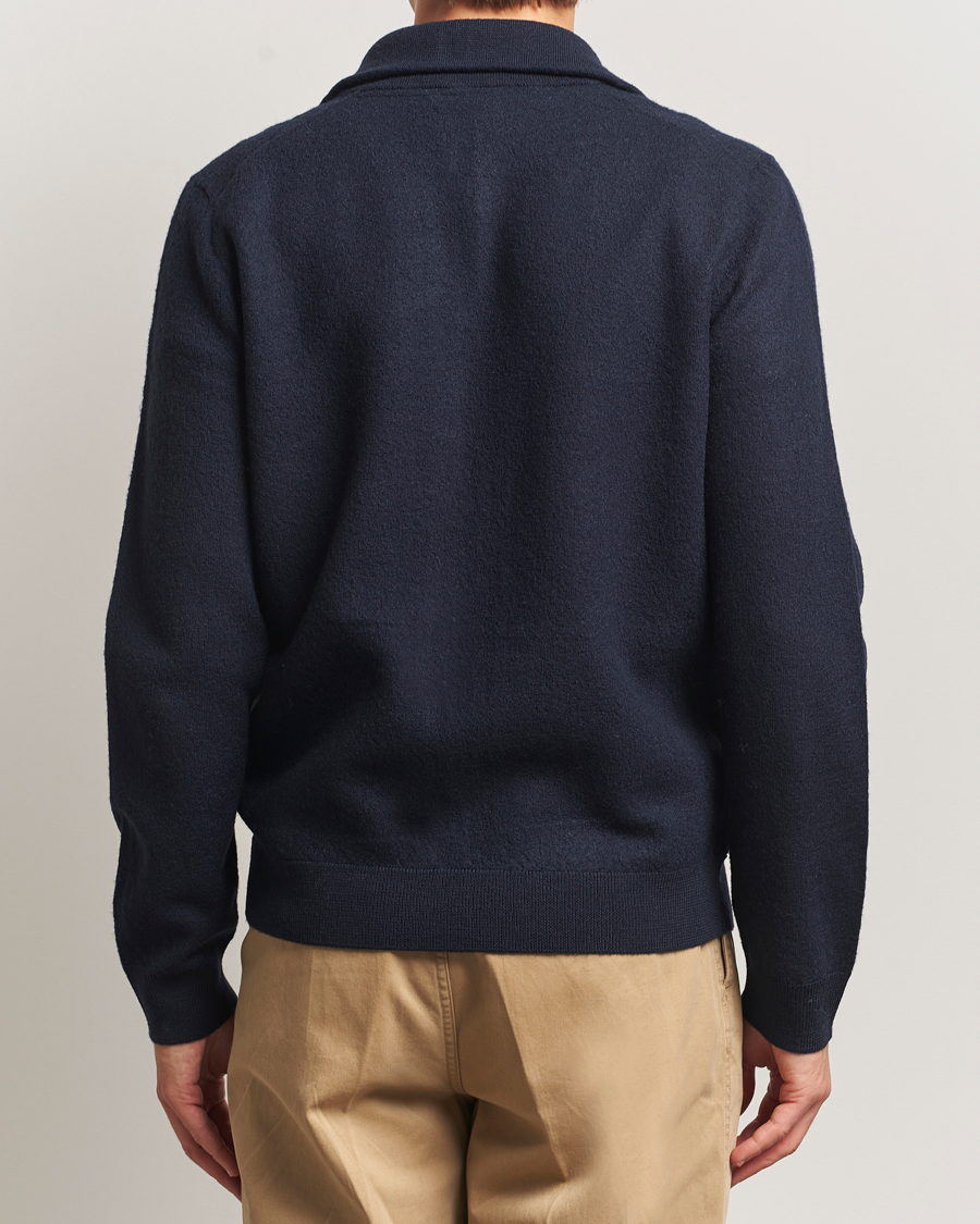 Homme | Pulls Et Tricots | Morris | Corke Knitted Zip Jacket Navy