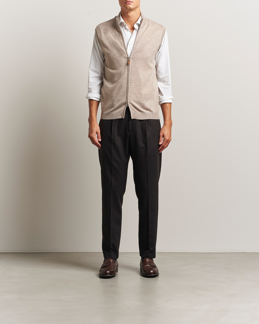 Homme | Pulls Et Tricots | Morris | Merino Zip Vest Khaki