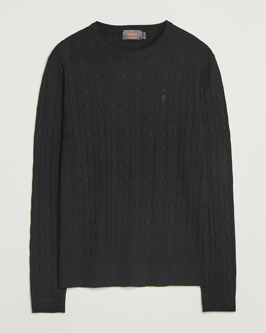 Homme | Pulls Et Tricots | Morris | Merino Cable O-Neck Black