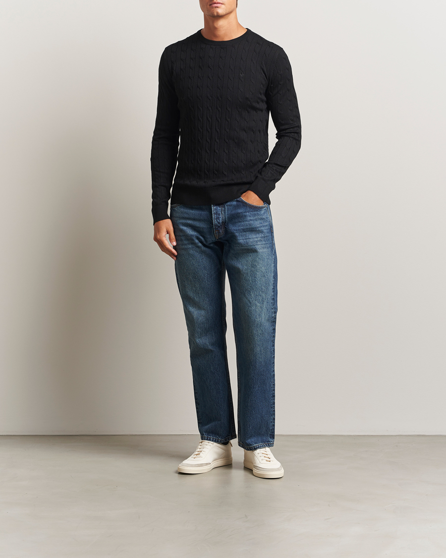 Homme | Pulls Et Tricots | Morris | Merino Cable O-Neck Black