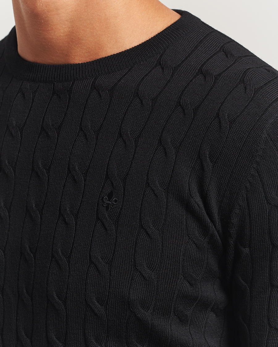 Homme | Pulls Et Tricots | Morris | Merino Cable O-Neck Black