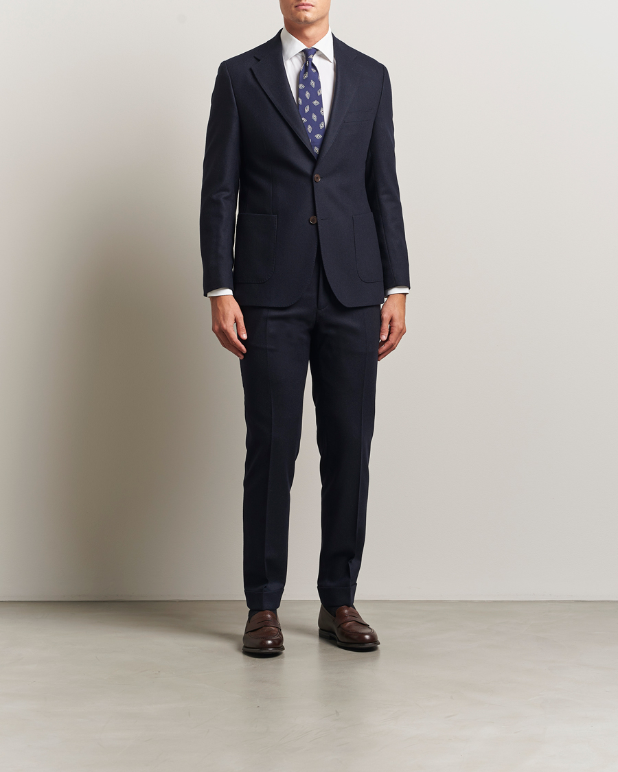 Homme | Blazers | Morris | Flannel Wool Blazer Navy