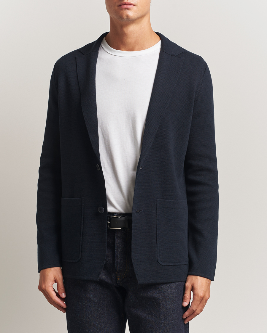 Homme | Blazers | Morris | Jake Knitted Blazer Old Blue