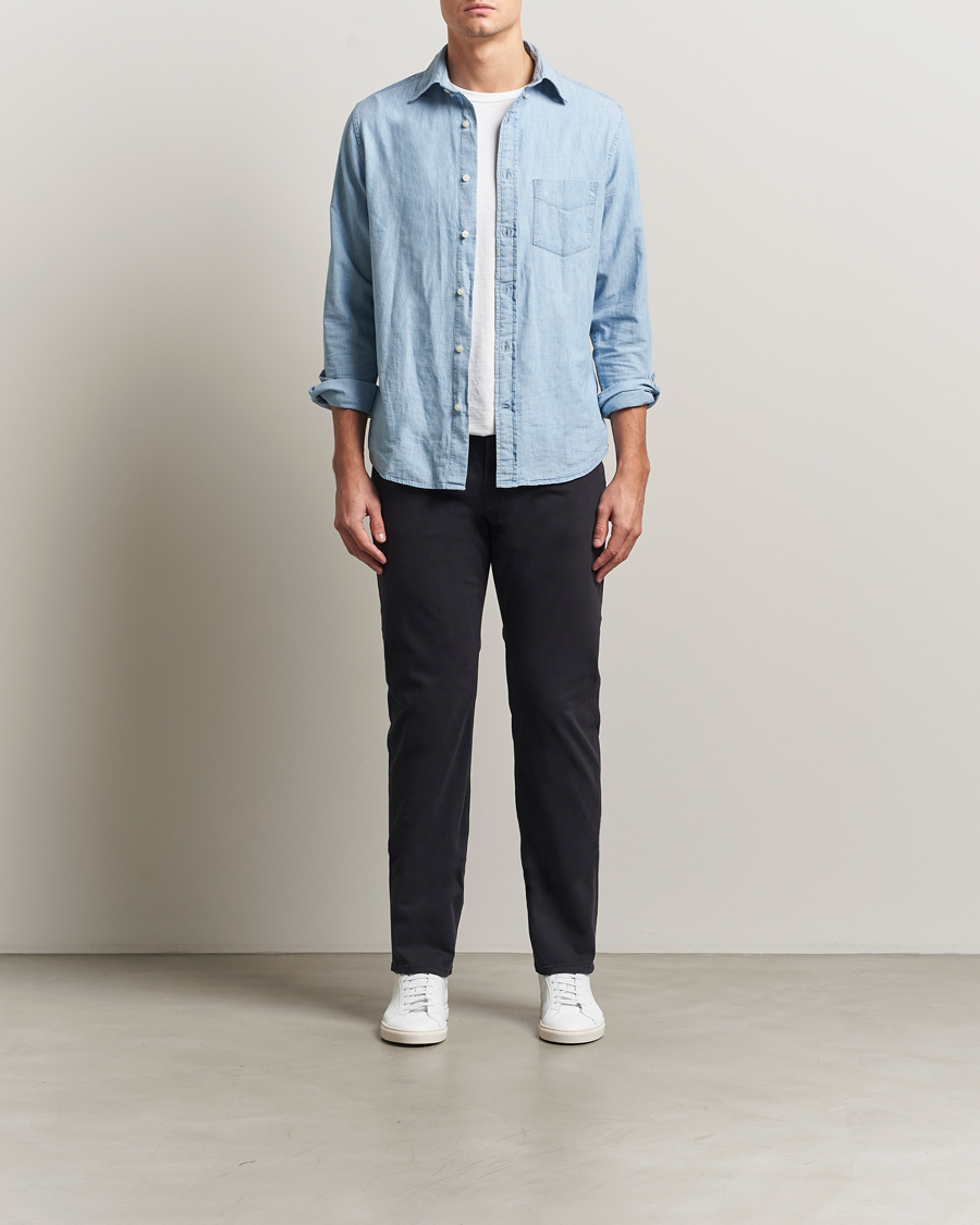 Homme | Pantalons | Morris | James Brushed 5-Pocket Pants Blue