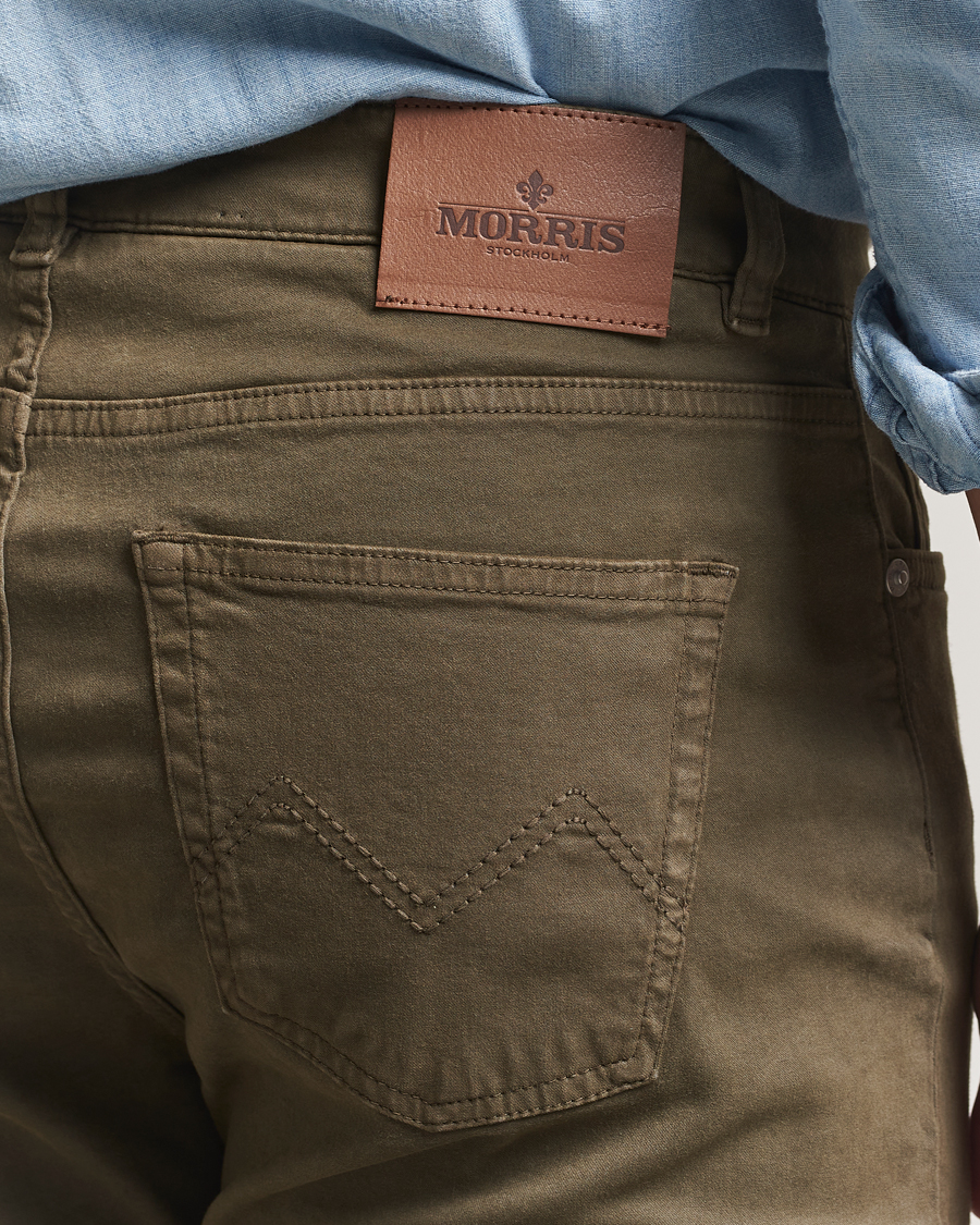 Homme | Pantalons | Morris | James Brushed 5-Pocket Pants Olive