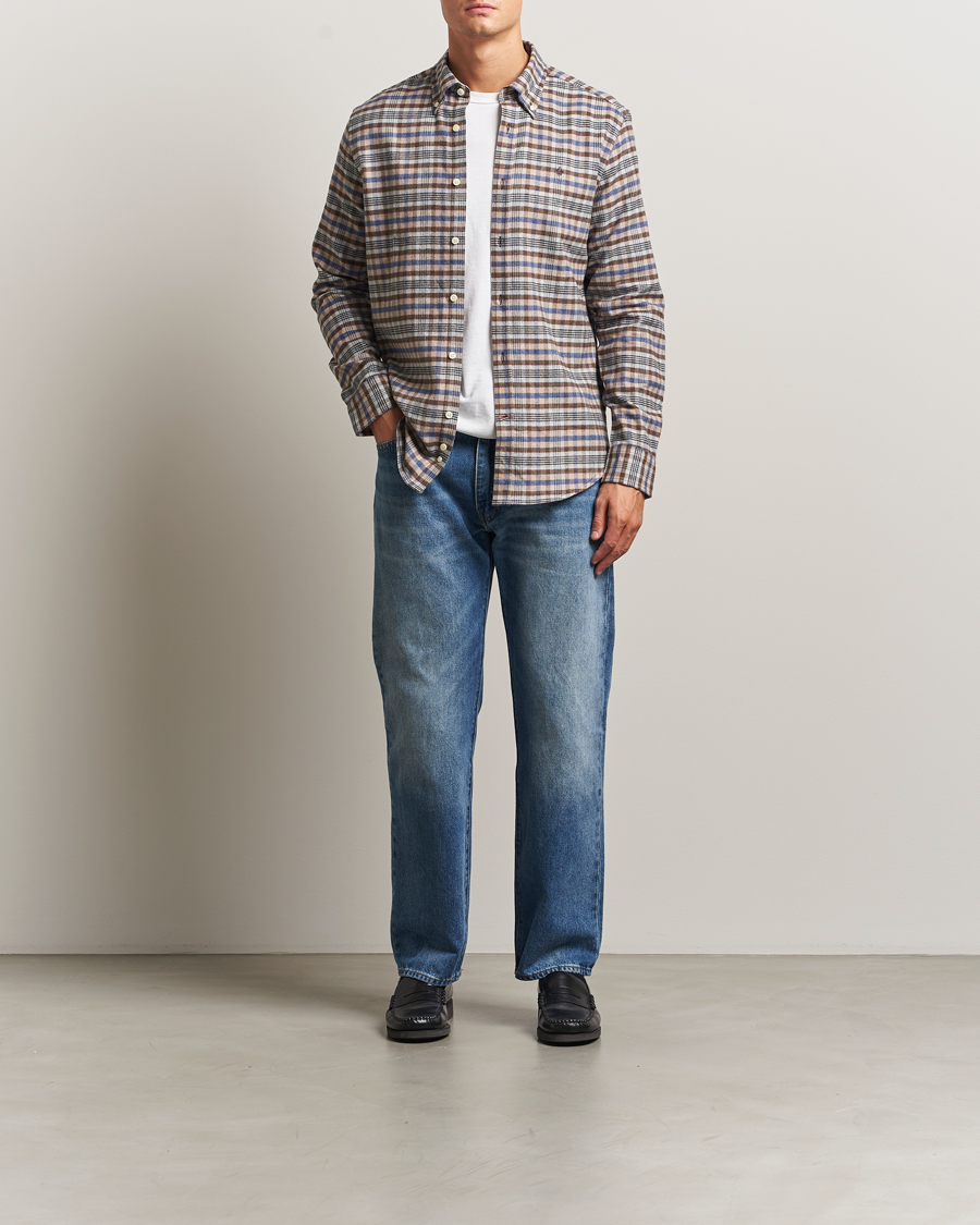 Homme | Chemises | Morris | Flannel Check Shirt Brown