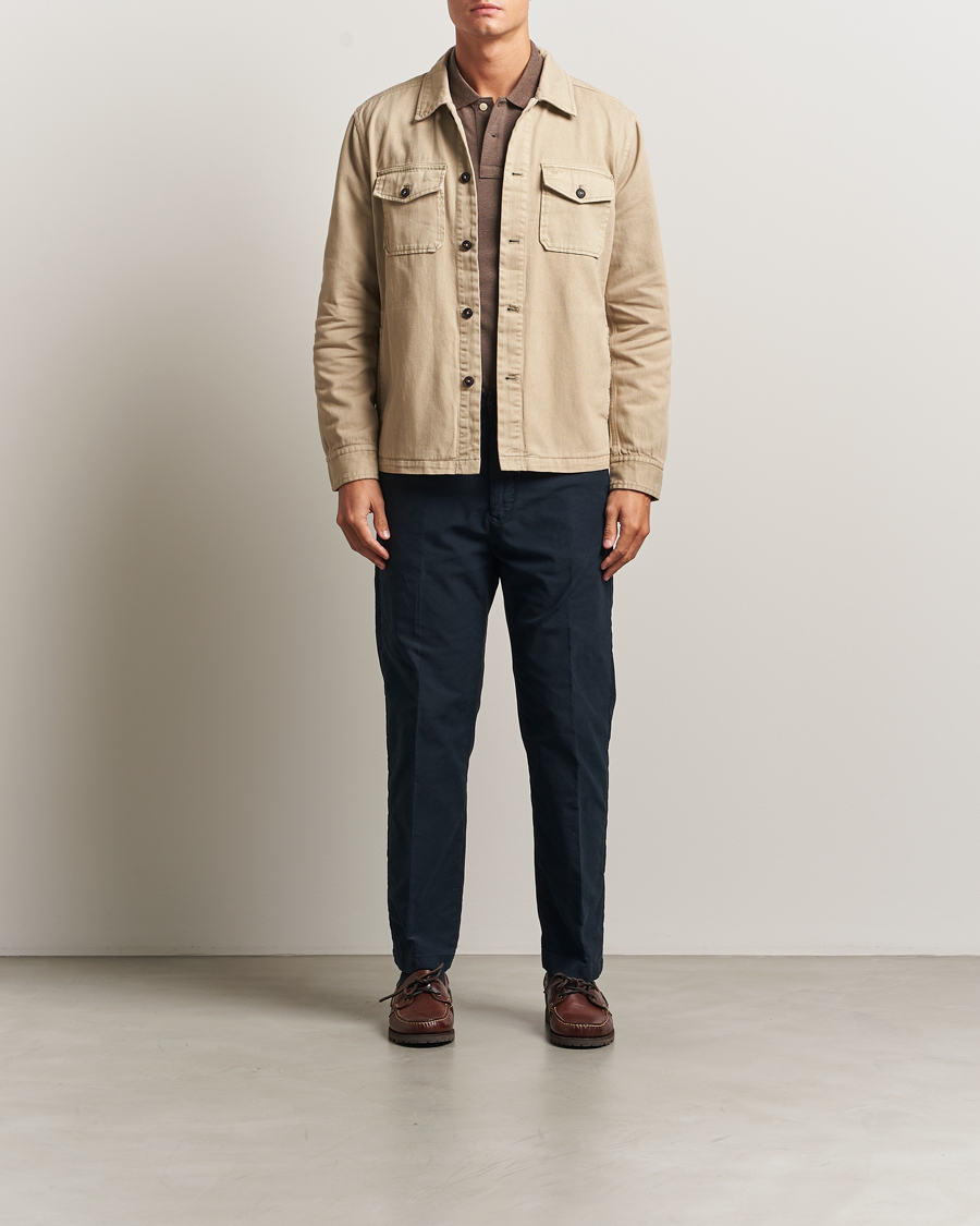 Homme | Chemises | Morris | Alain Twill Shirt Jacket Khaki