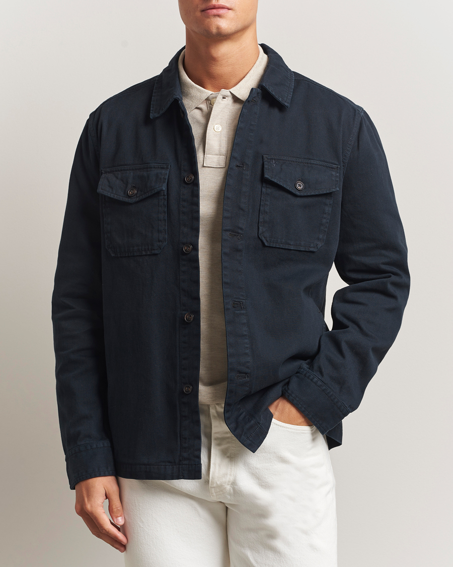 Homme | Chemises | Morris | Alain Twill Shirt Jacket Old Blue