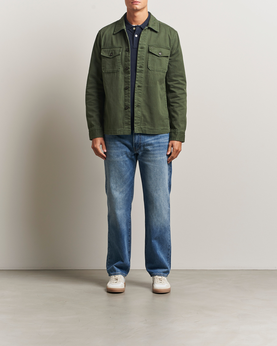 Homme | Chemises | Morris | Alain Twill Shirt Jacket Olive