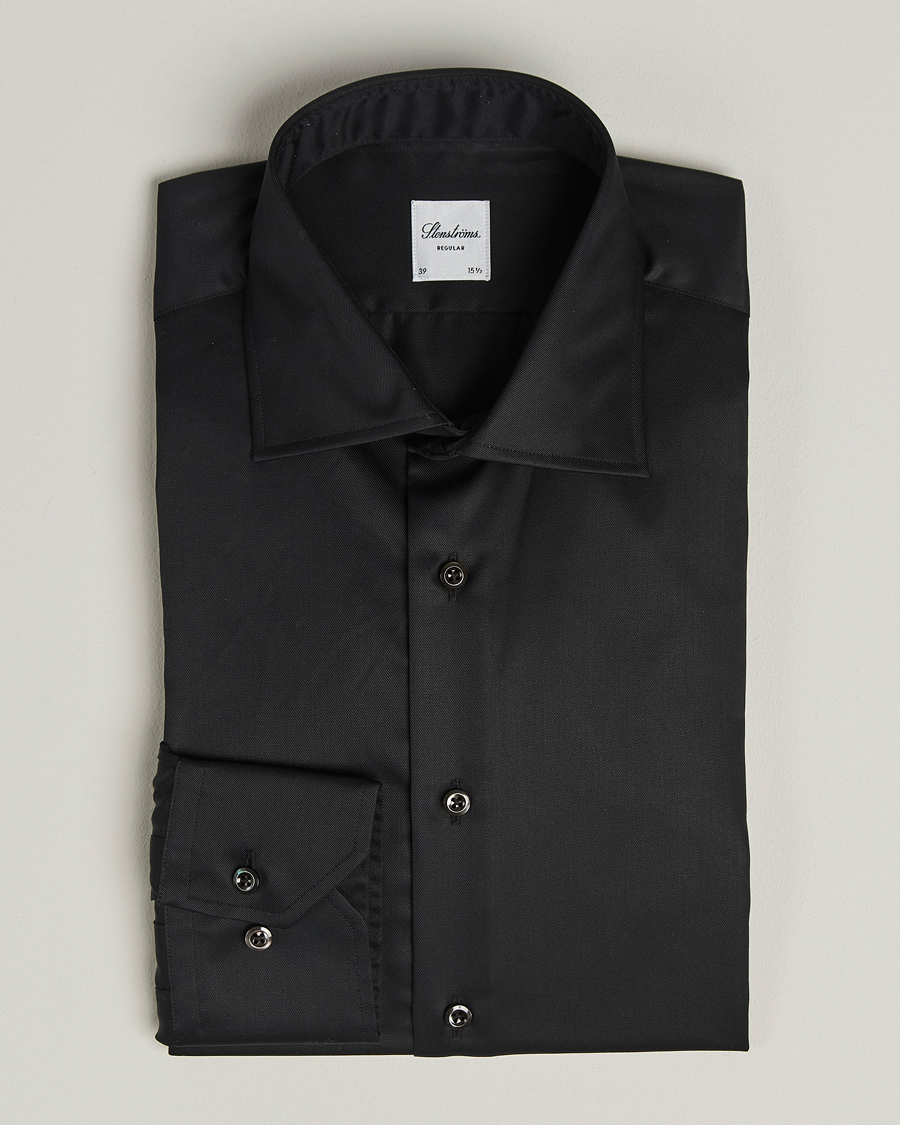 Homme | Chemises | Stenströms | Regular Fit Shirt Black