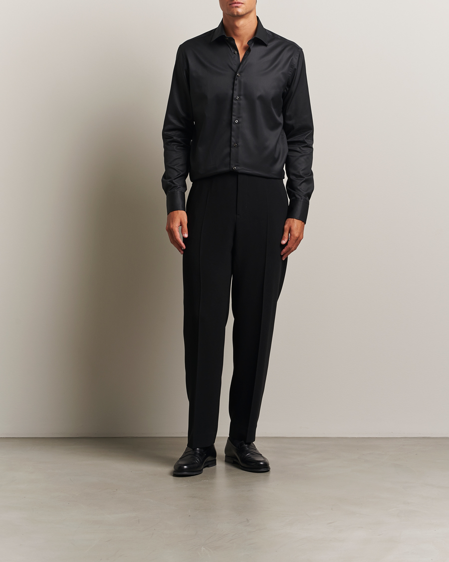 Homme | Chemises | Stenströms | Regular Fit Shirt Black