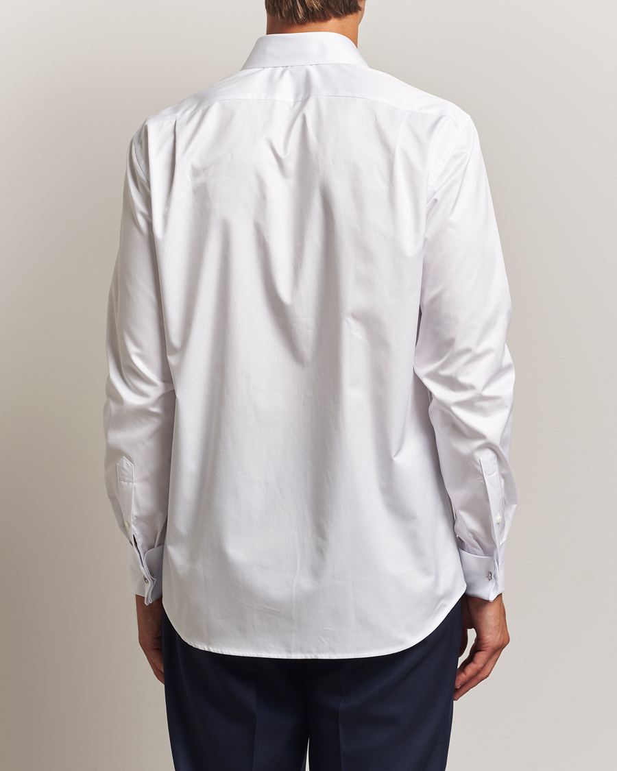 Homme | Chemises | Stenströms | Regular Fit Cotton Twill Double Cuff Shirt White