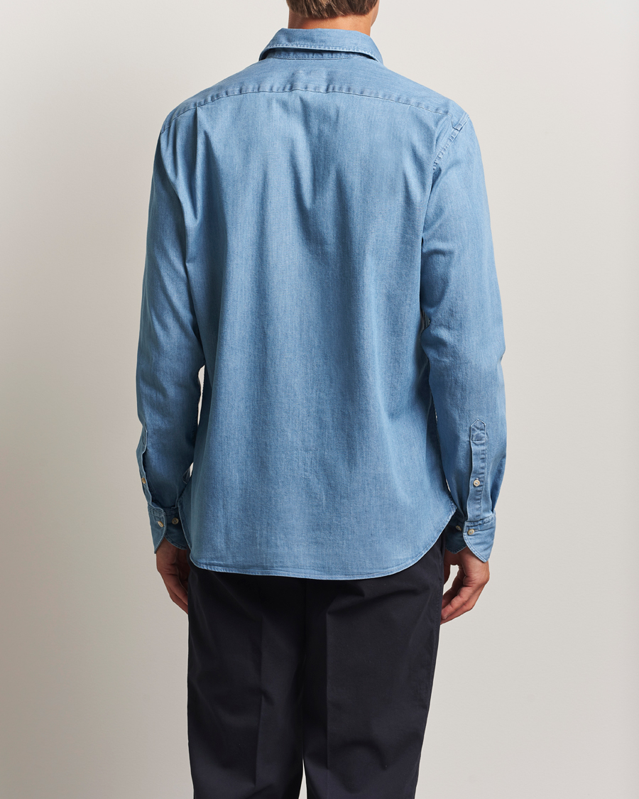 Homme | Chemises | Stenströms | Regular Fit Garment Washed Shirt Light Denim
