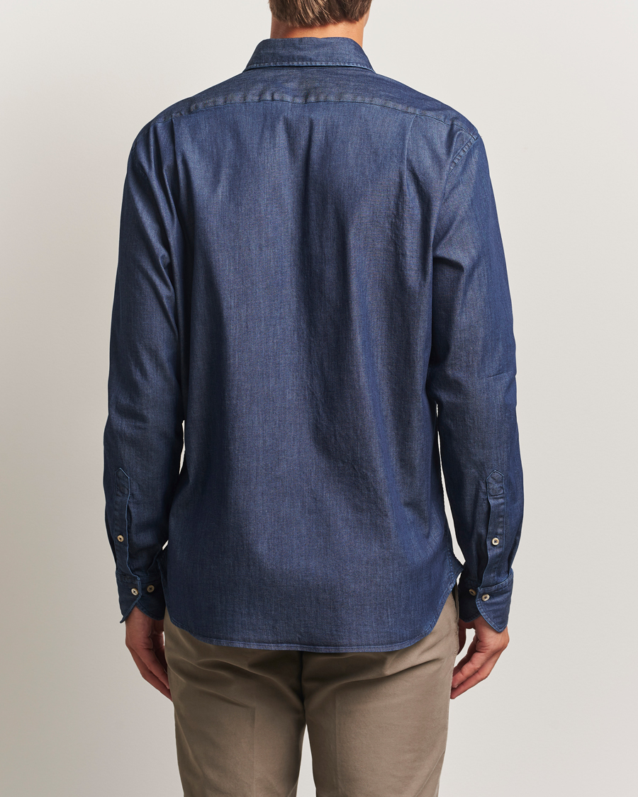 Homme | Chemises | Stenströms | Regular Fit Garment Washed Shirt Dark Denim