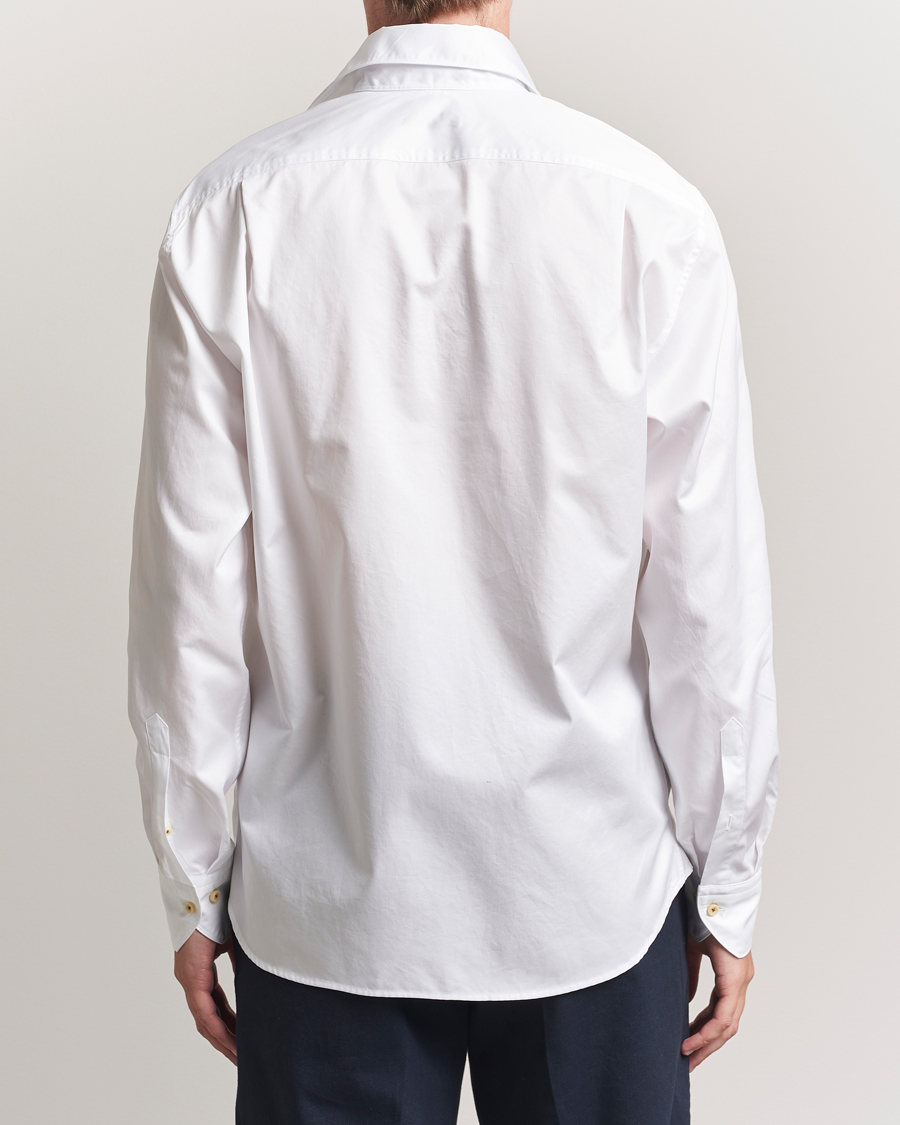 Homme | Chemises | Stenströms | Regular Fit Washed Cotton Plain Shirt White