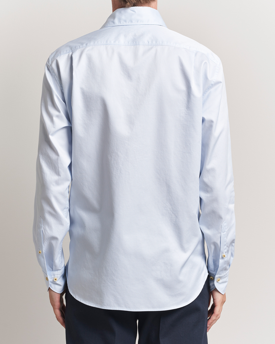 Homme | Chemises | Stenströms | Regular Fit Pinstriped Casual Shirt Light Blue
