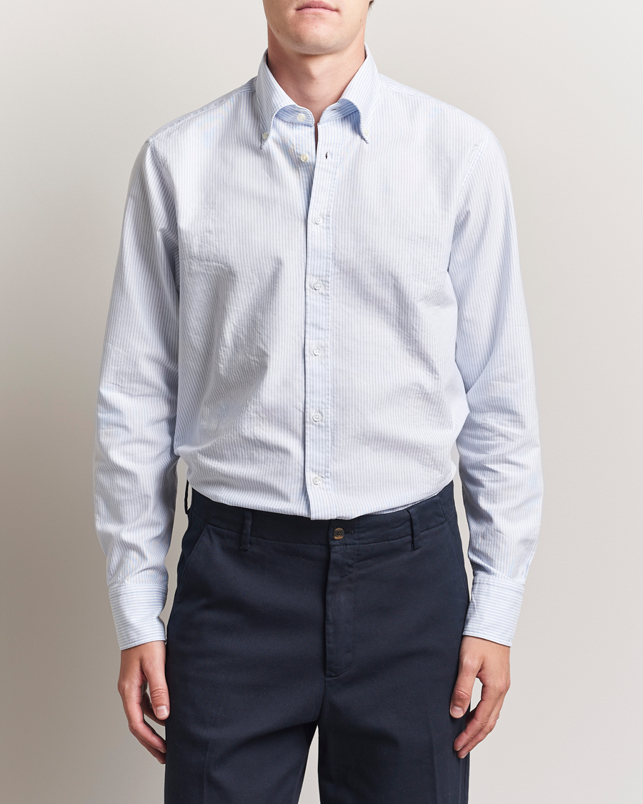 Homme | Chemises | Stenströms | Regular Fit Oxford Shirt Blue/White