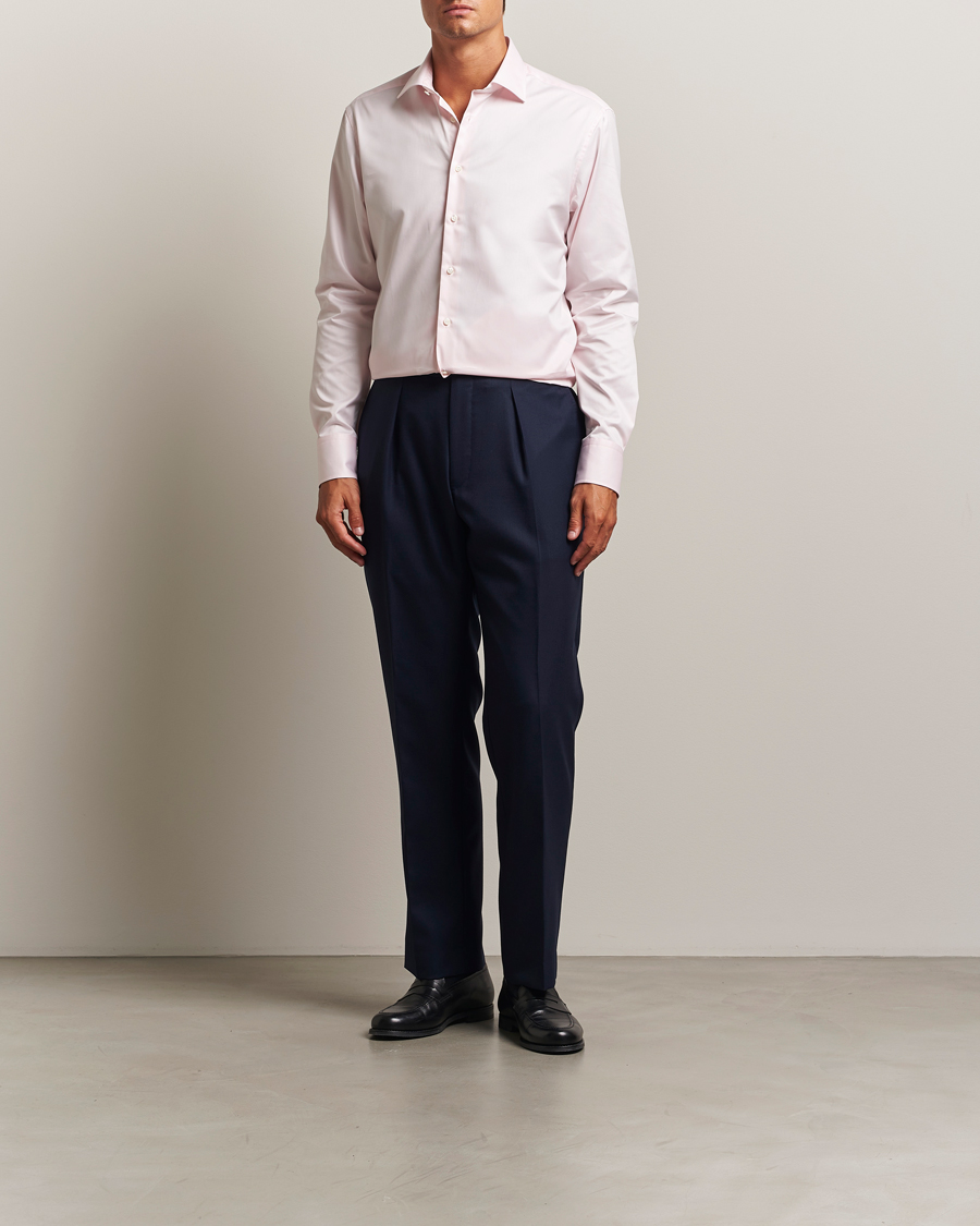 Homme | Chemises | Stenströms | Regular Fit Cut Away Shirt Pink