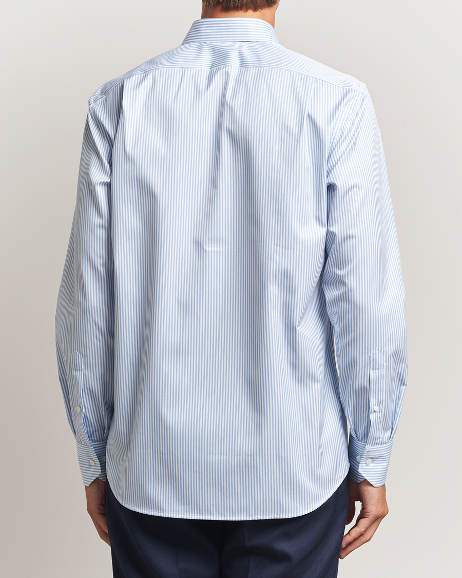 Homme | Chemises | Stenströms | Regular Fit Striped Cut Away Shirt Blue/White