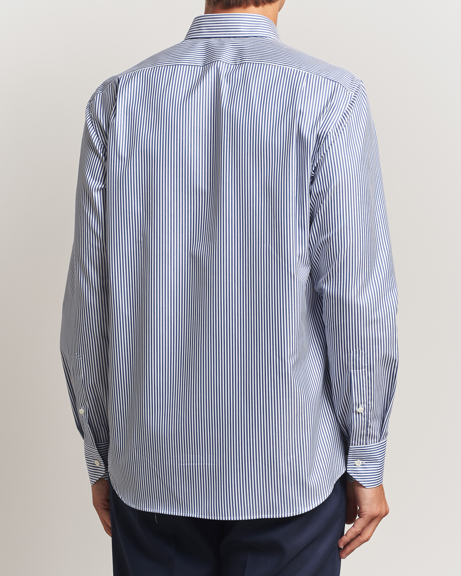Homme | Chemises | Stenströms | Regular Fit Striped Cut Away Shirt White/Blue
