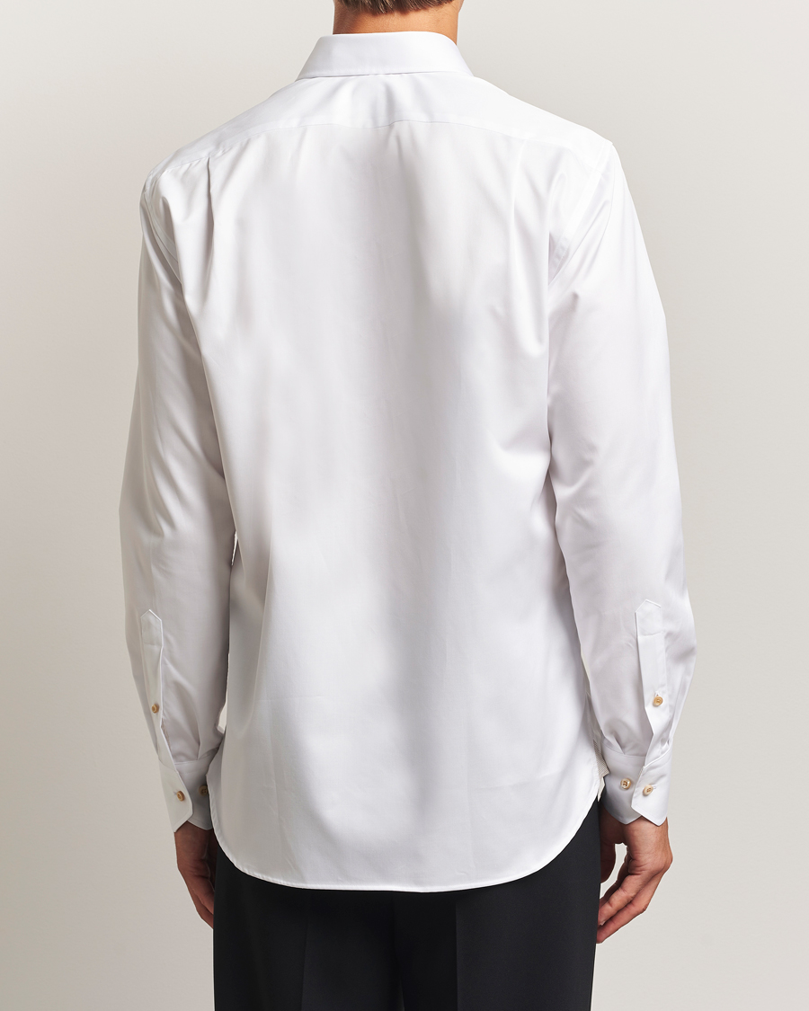 Homme | Chemises | Stenströms | Regular Fit Contrast Cotton Shirt White