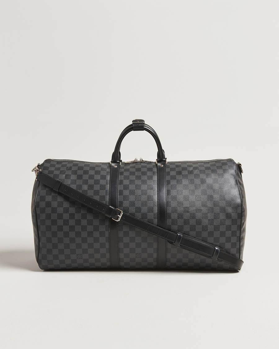 Homme | Louis Vuitton Pre-Owned Keepall Bandoulière 55 Damier Graphite | Louis Vuitton Pre-Owned | Keepall Bandoulière 55 Damier Graphite