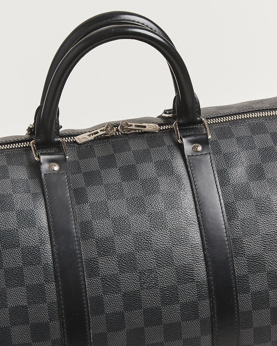 Homme | Louis Vuitton Pre-Owned Keepall Bandoulière 55 Damier Graphite | Louis Vuitton Pre-Owned | Keepall Bandoulière 55 Damier Graphite