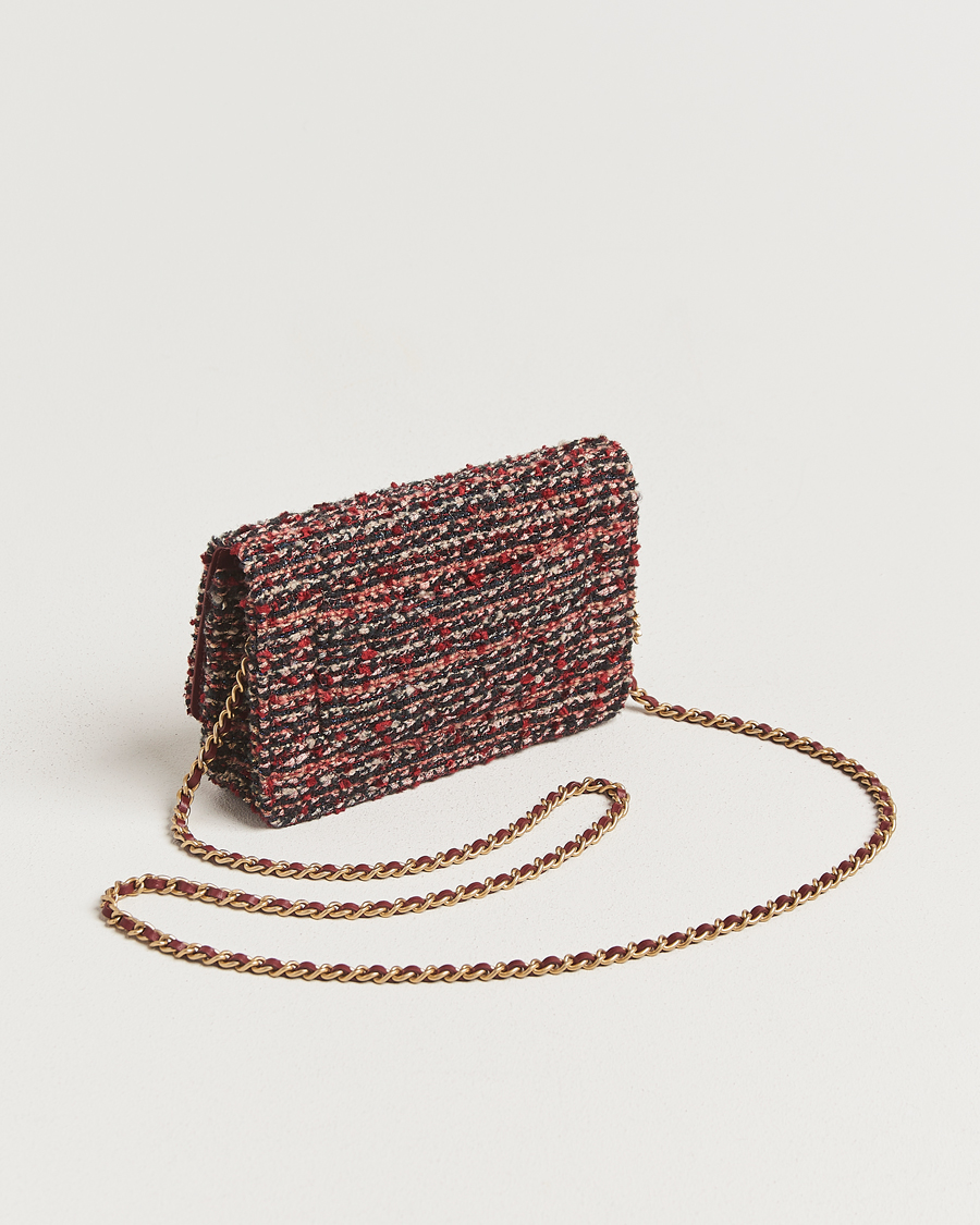 Homme | Pre-Owned & Vintage Bags | Chanel Pre-Owned | Tweed Wallet On Chain Red