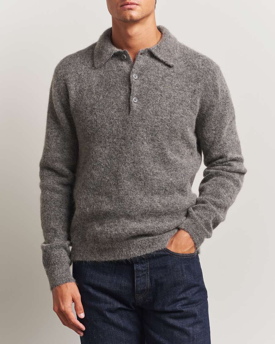 Homme | Pulls Et Tricots | Sunflower | Mohair Knitted Polo Grey Melange