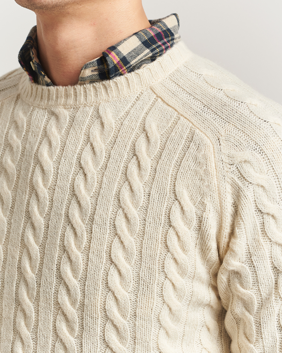 Homme | Pulls Et Tricots | BEAMS PLUS | Cable Crew Neck Sweater Off White