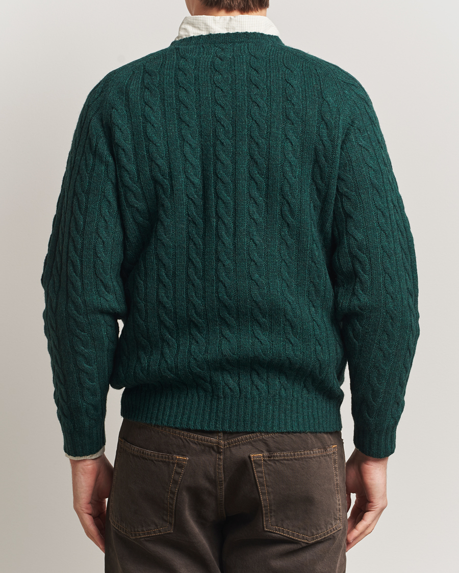 Homme | Pulls Et Tricots | BEAMS PLUS | Cable Crew Neck Sweater Bottle Green