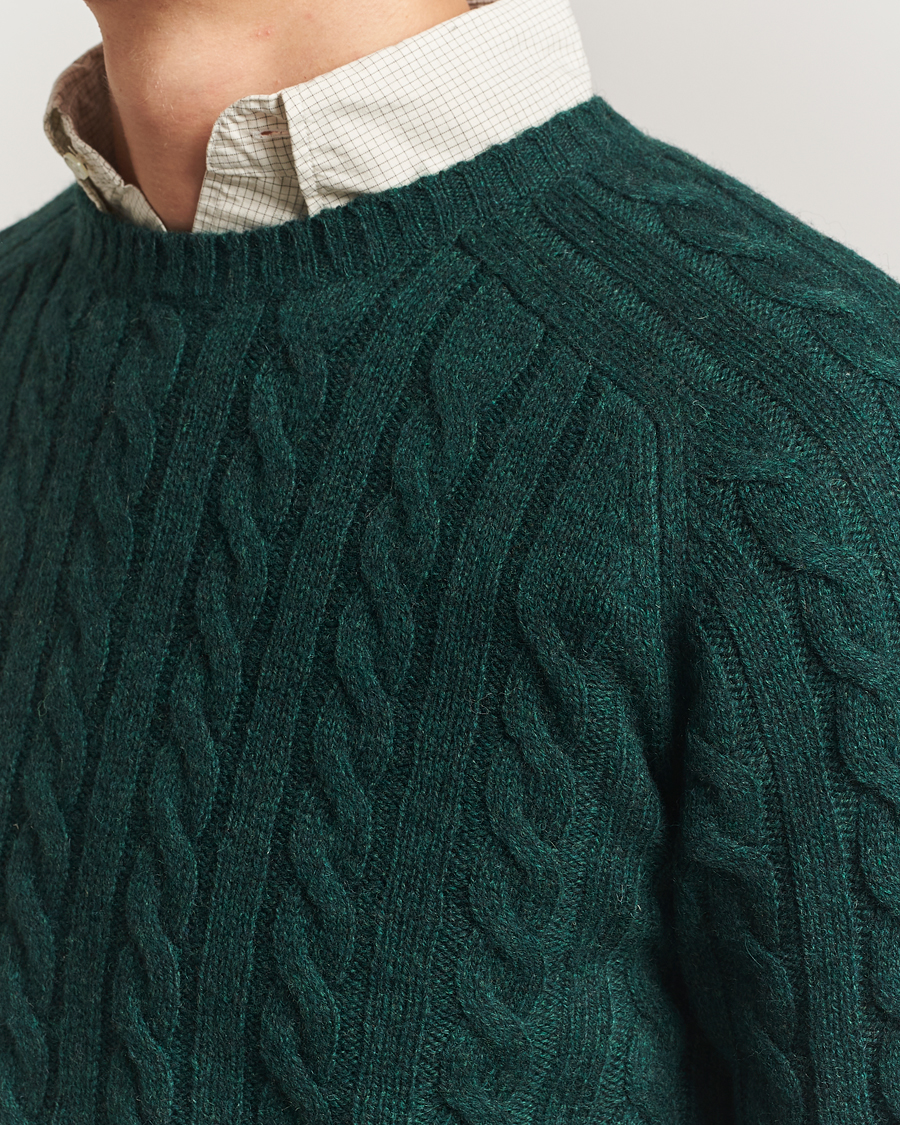 Homme | Pulls Et Tricots | BEAMS PLUS | Cable Crew Neck Sweater Bottle Green