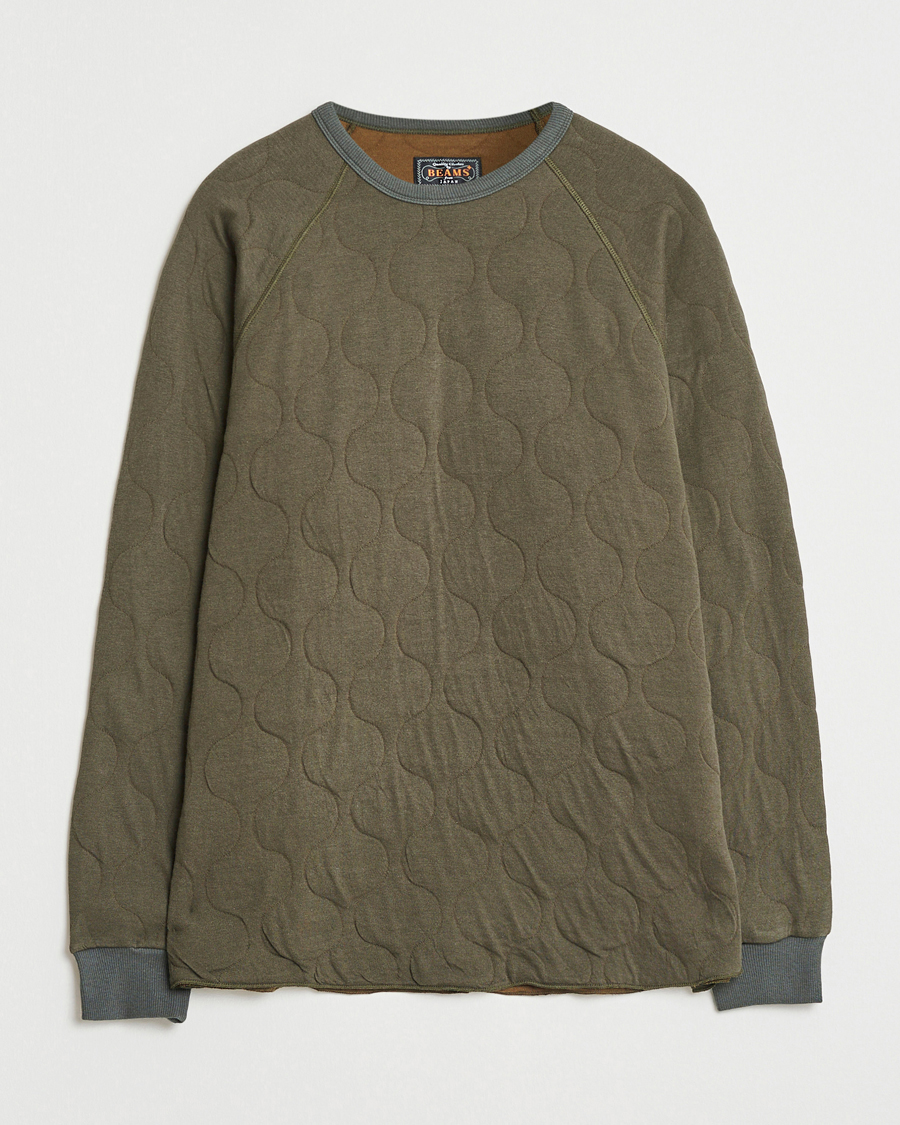 Homme | Pulls Et Tricots | BEAMS PLUS | MIL Quilt Crew Neck Olive