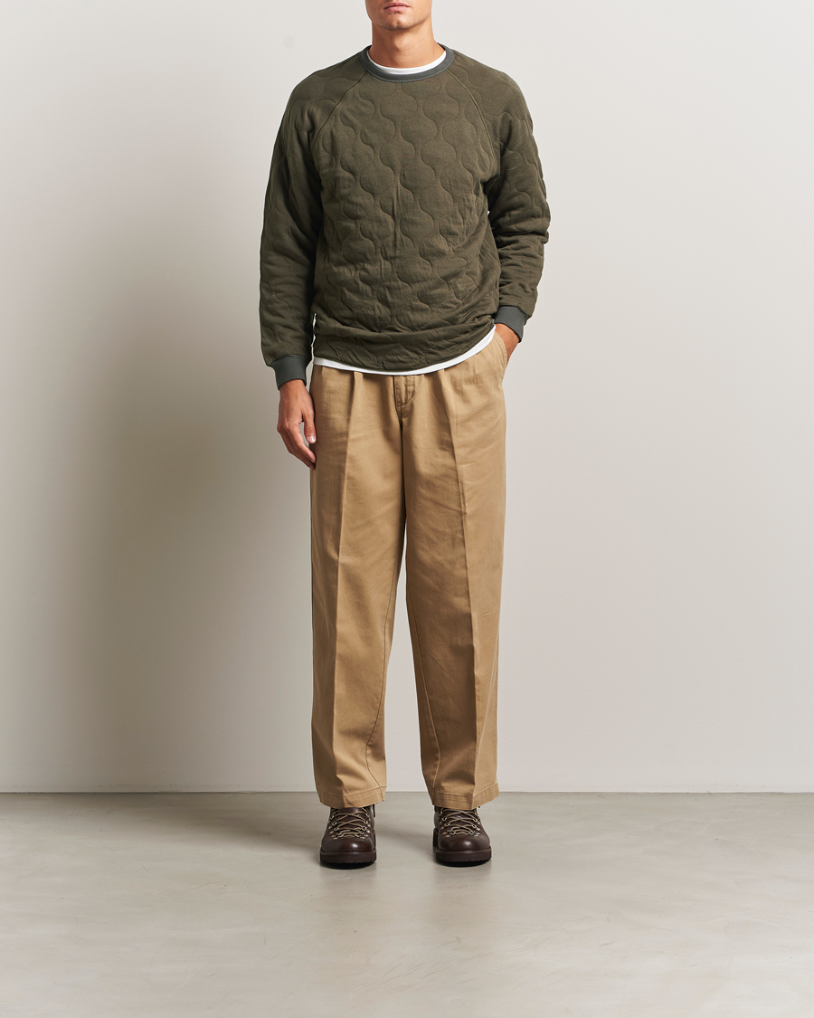 Homme | Pulls Et Tricots | BEAMS PLUS | MIL Quilt Crew Neck Olive