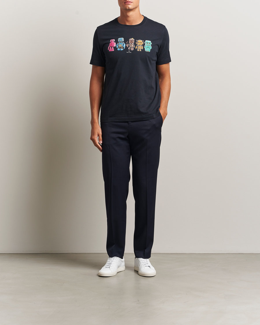 Homme | T-shirts | PS Paul Smith | Robots Crew Neck T-Shirt Blue